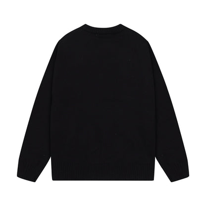 Chest Black Crewneck Sweater