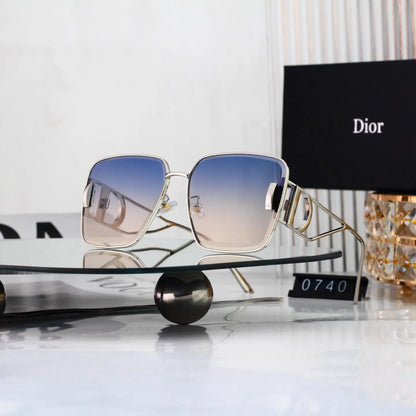 Thin Metal CD Accent Oversized Square sunglasses