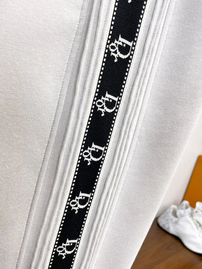 Side Jacquard Tape Straight‑Fit Pants