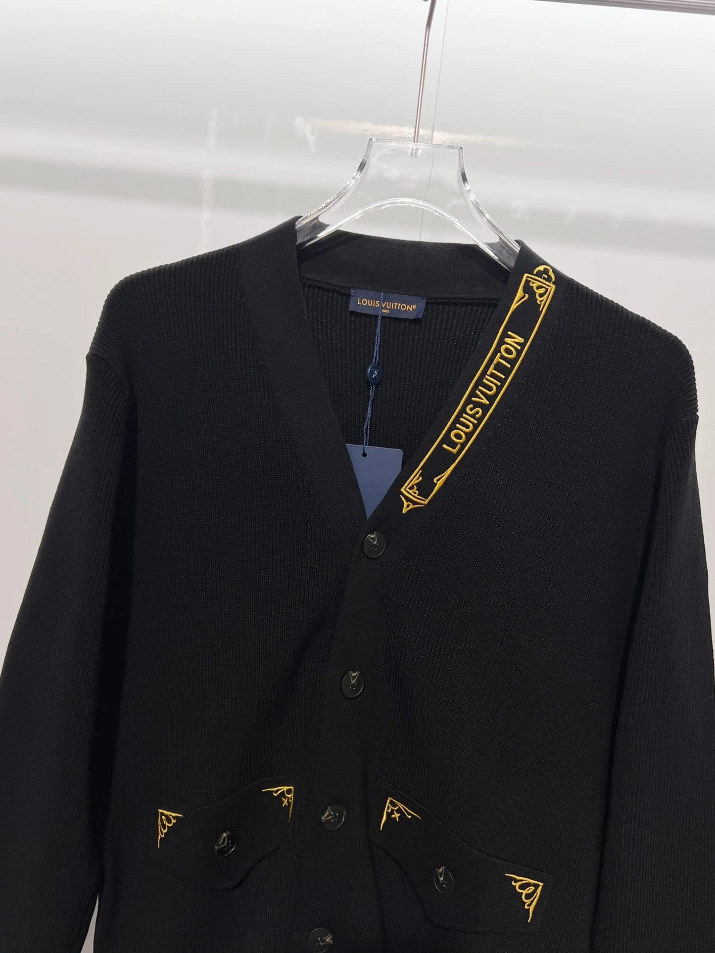 Double‑Pocket Jacquard Cardigan Jacket