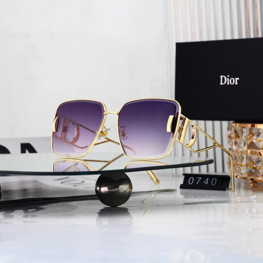 Thin Metal CD Accent Oversized Square sunglasses