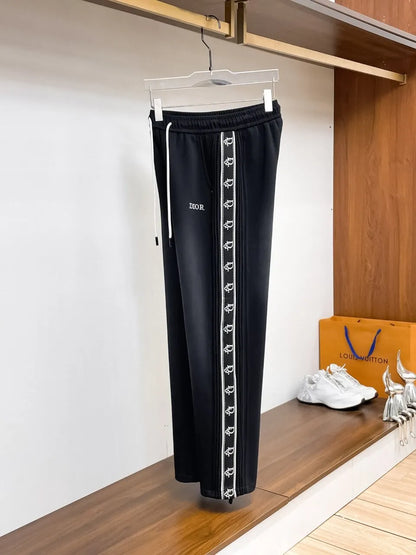 Side Jacquard Tape Straight‑Fit Pants