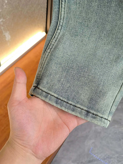 Checkerboard Yellow Emblem Jeans