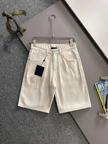 Embossed Texture Denim Shorts