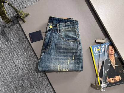 Distressed Ripped Washed Denim Shorts