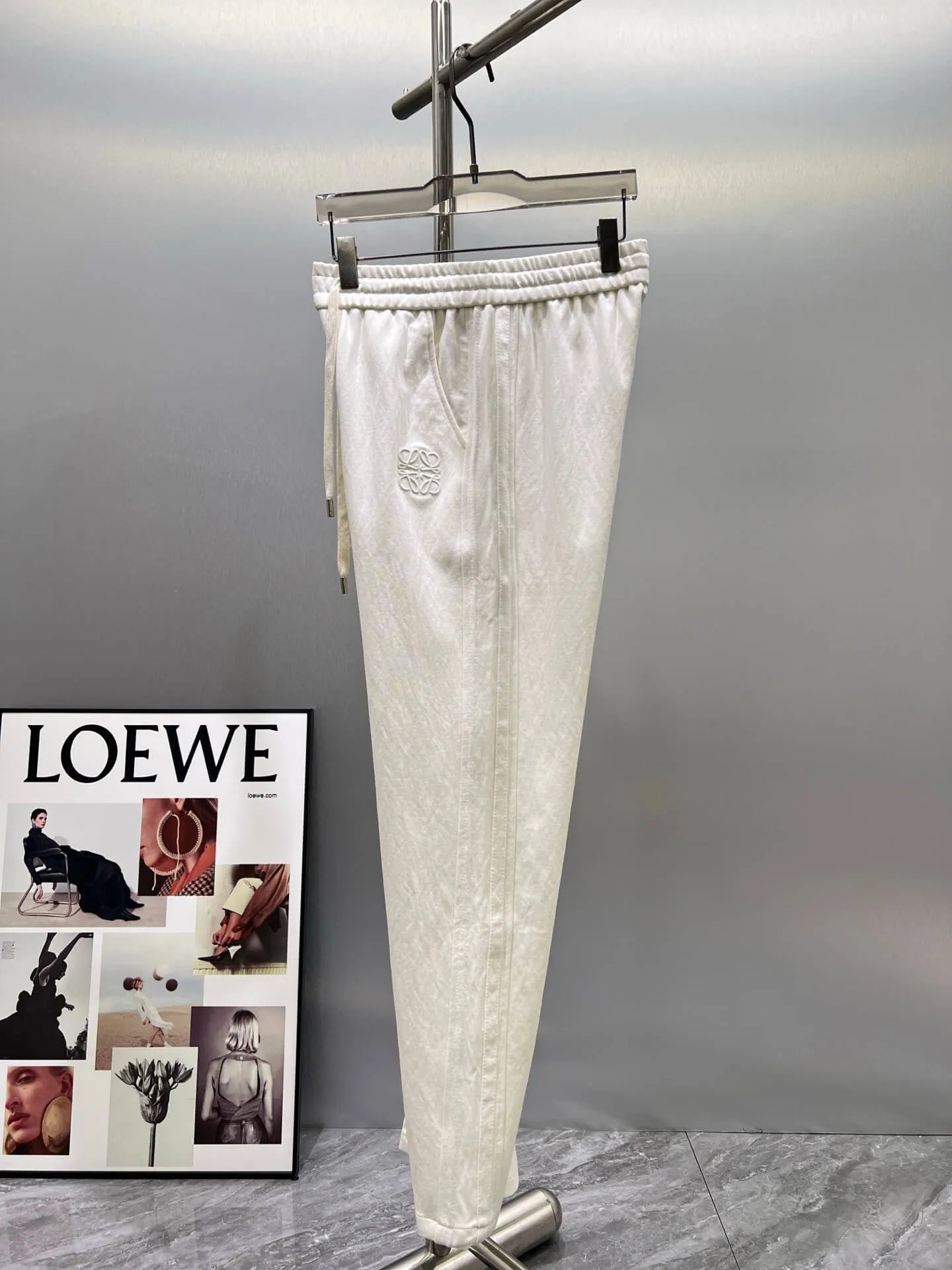 Geometric Embroidery Loose Straight Pants
