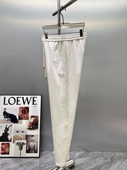 Geometric Embroidery Loose Straight Pants