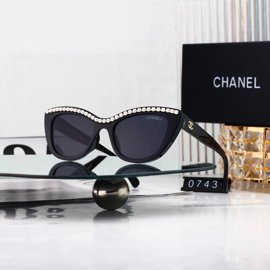 Cat-eye Pearl Trim Sunglasses