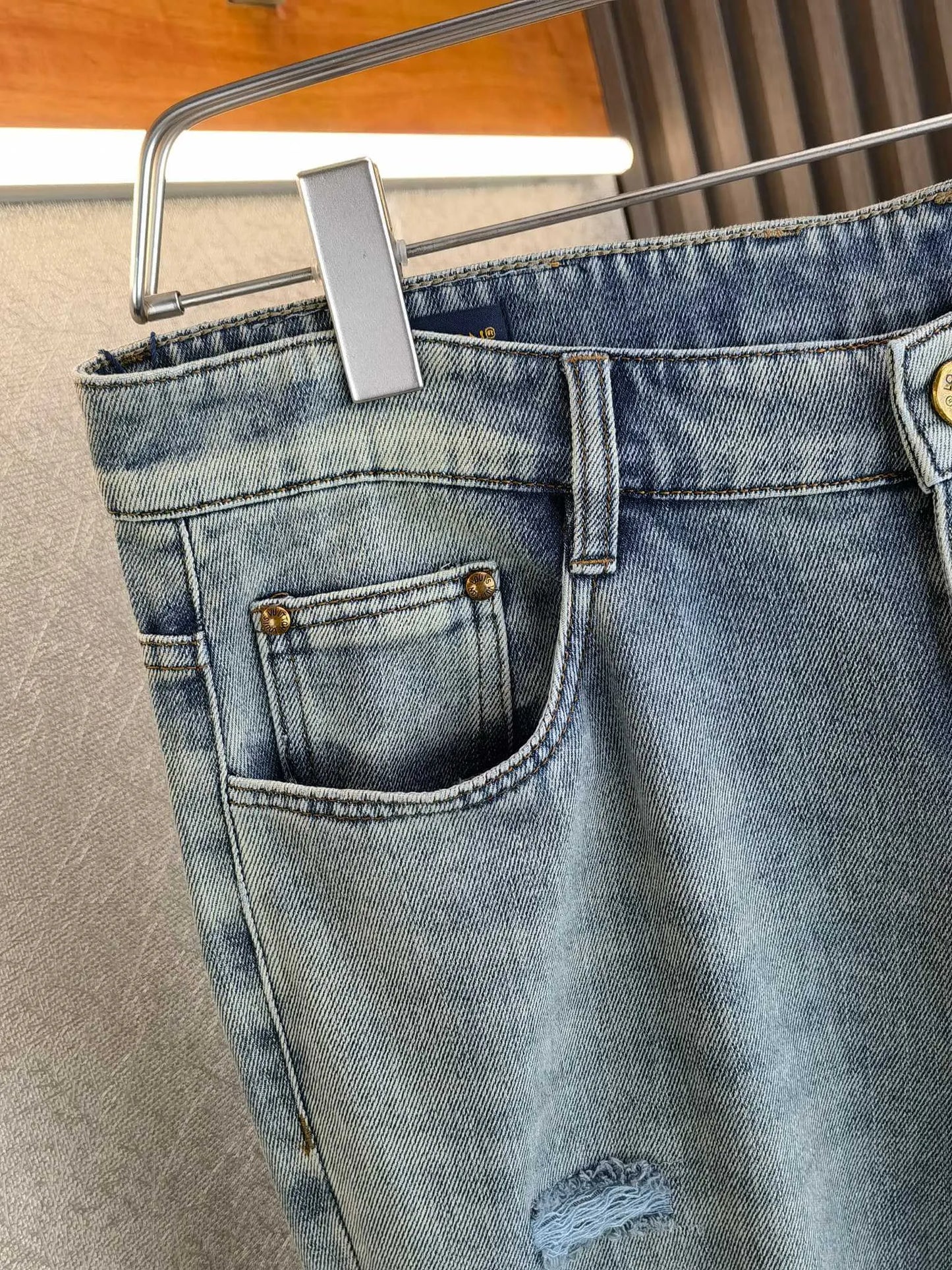 Checkerboard Yellow Emblem Jeans