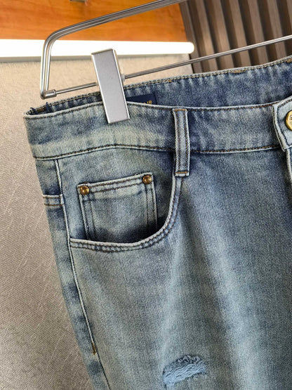 Checkerboard Yellow Emblem Jeans