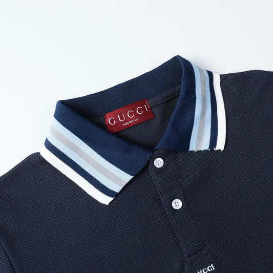 Letter‑Embroidered Polo Shirt