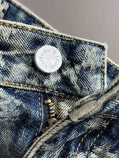 Camouflage Jacquard Denim Shorts