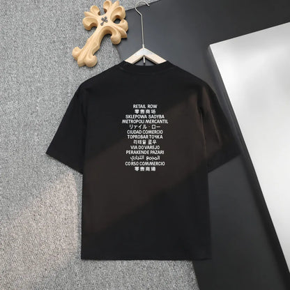 Multi‑Language Text Crew Neck T‑Shirt