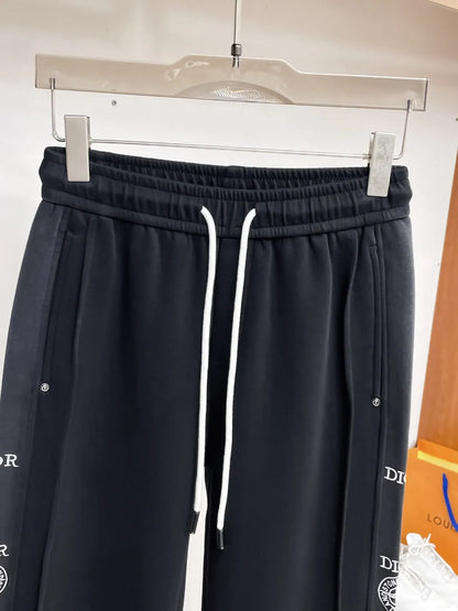 Side Repeating Print Loose‑Fit Pants