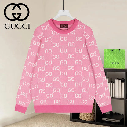 Jacquard Crew Neck Knit Sweater