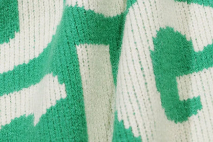 Letter Print Jacquard Sweater