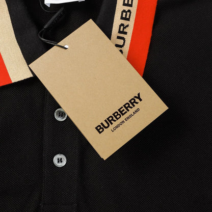 Striped Letter Polo Shirt