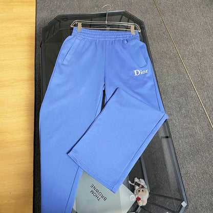 Letter Embroidery Straight Sweat Pants