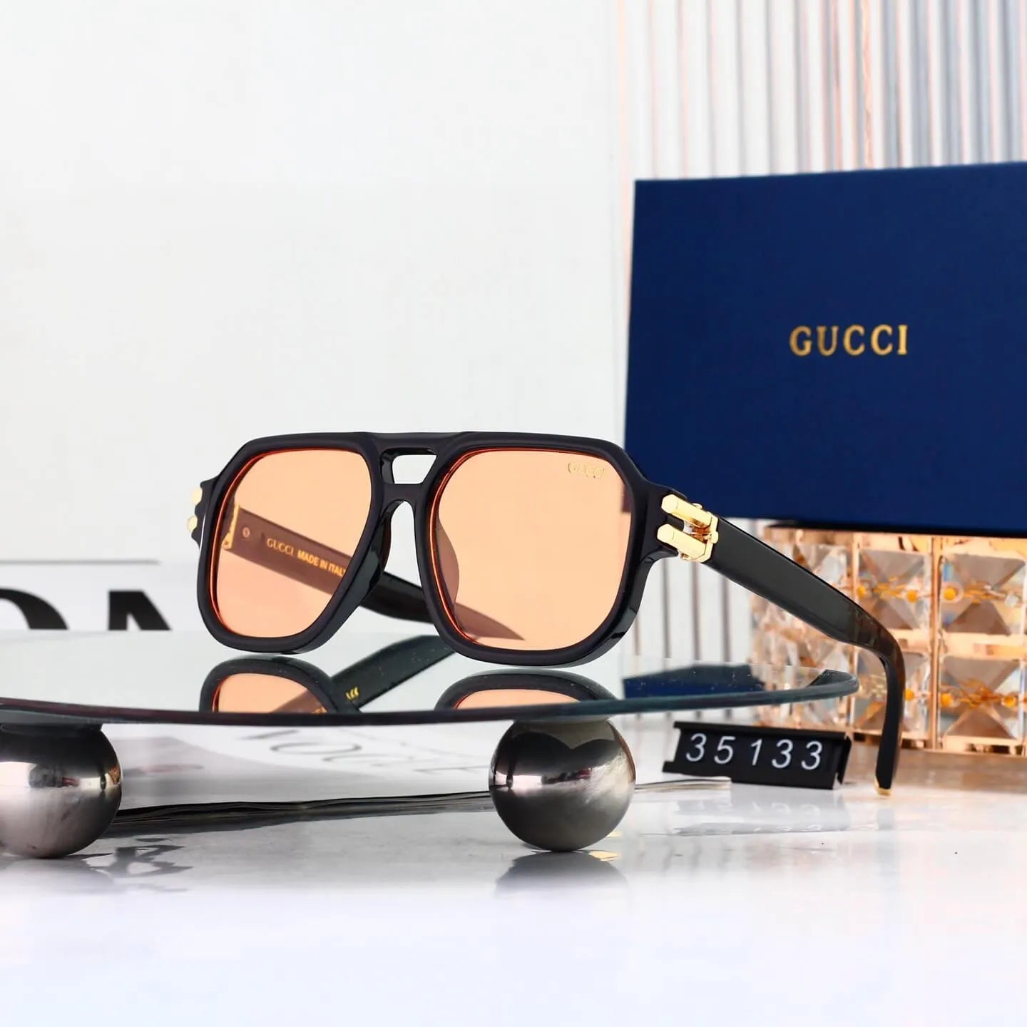 Double Bridge Square Sunglasses