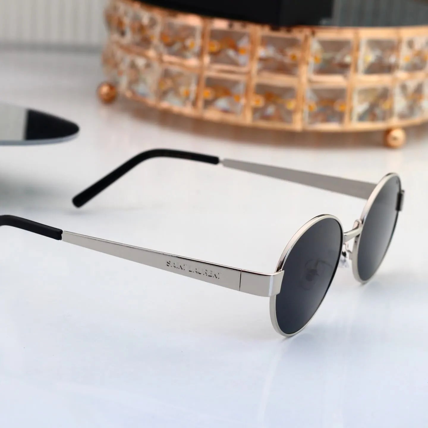 Retro Slim Metal Oval Sunglasses
