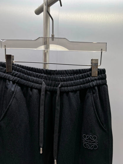 Geometric Embroidery Loose Straight Pants