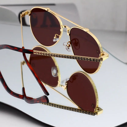 Vintage Slim Aviator Sunglasses