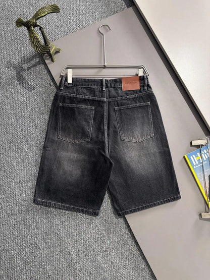 Frayed Patch Ripped Denim Shorts