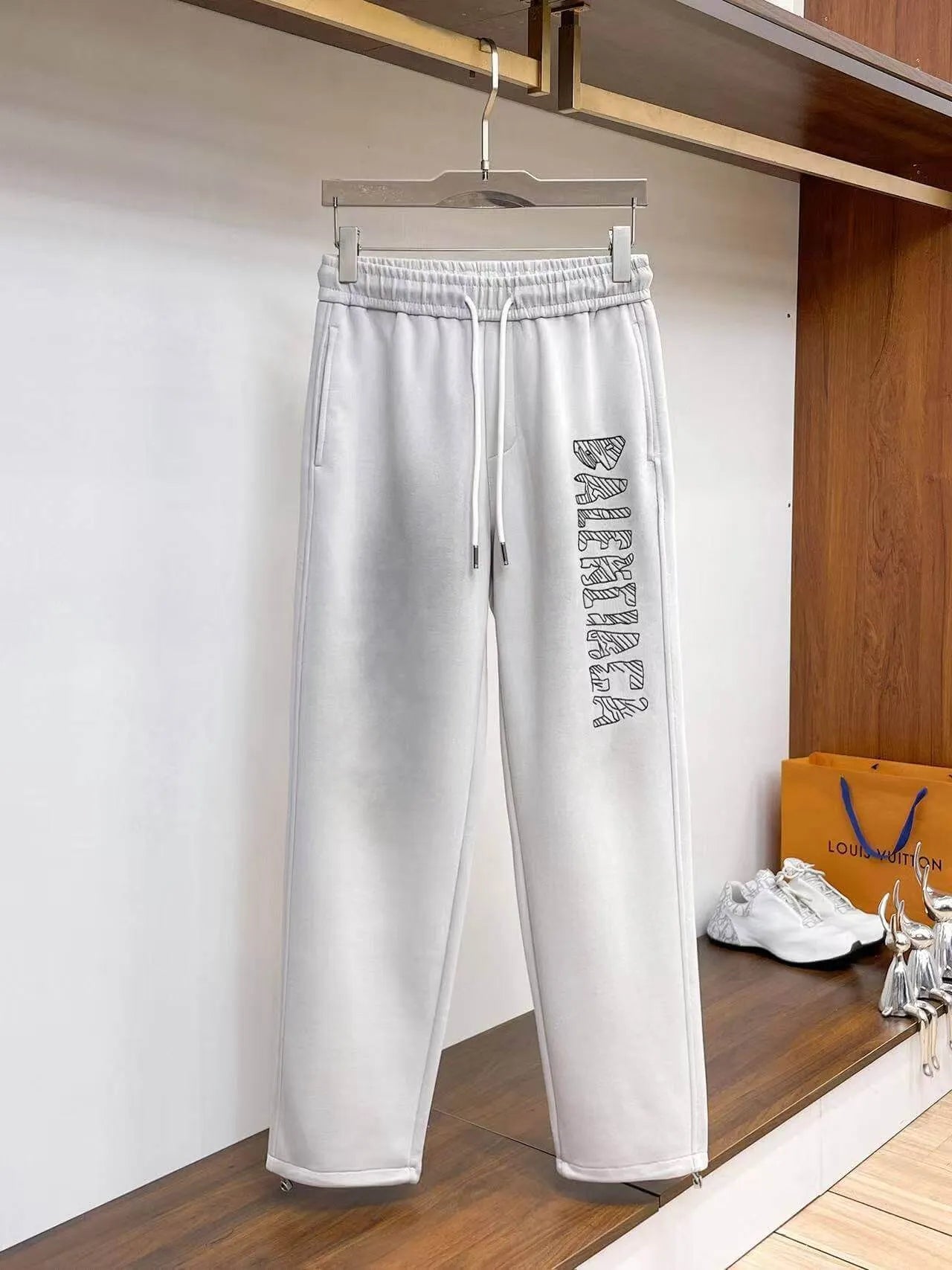 Vertical Graffiti Letter Printed Pants