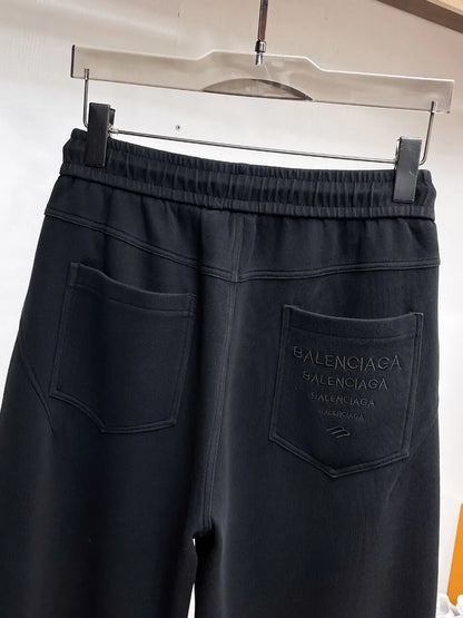 Geometric Stitching Adjustable‑hem Pants