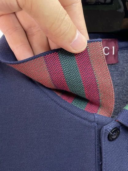 Classic Contrast Striped Polo Shirt
