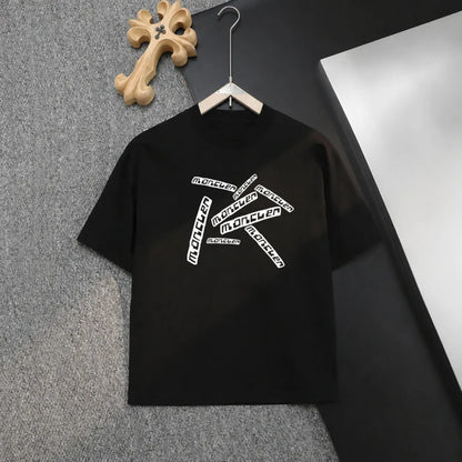 Radial Staggered Crew Neck T‑shirt