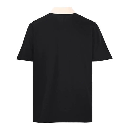Embroidered Contrast Snap T-shirt