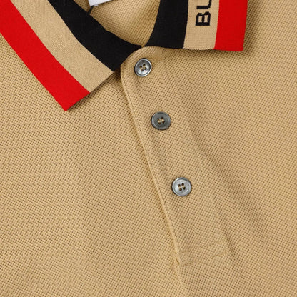 Striped Letter Polo Shirt
