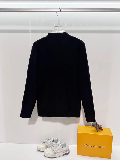 Double‑Pocket Jacquard Cardigan Jacket