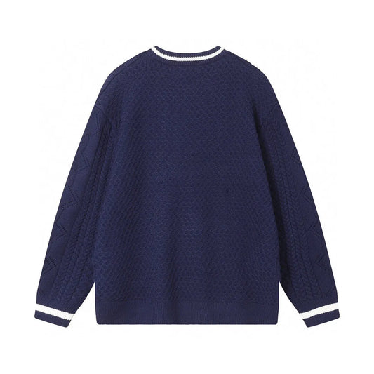Cable‑Knit Stripe Sweater