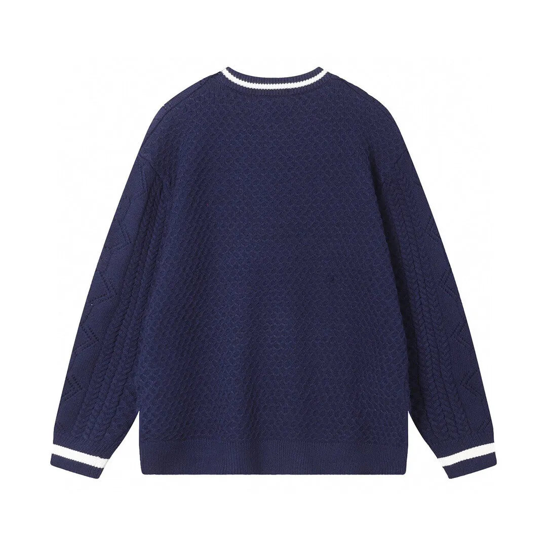 Cable‑Knit Stripe Sweater