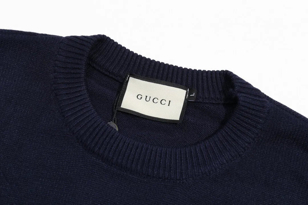 Front Letter Crewneck Knit Sweater