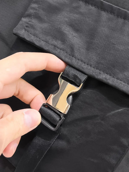 Buckle Decor Cargo Pocket Shorts