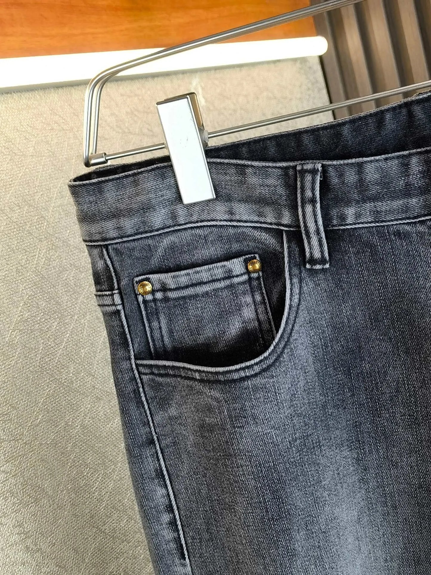 Checkerboard Brown Print Jeans