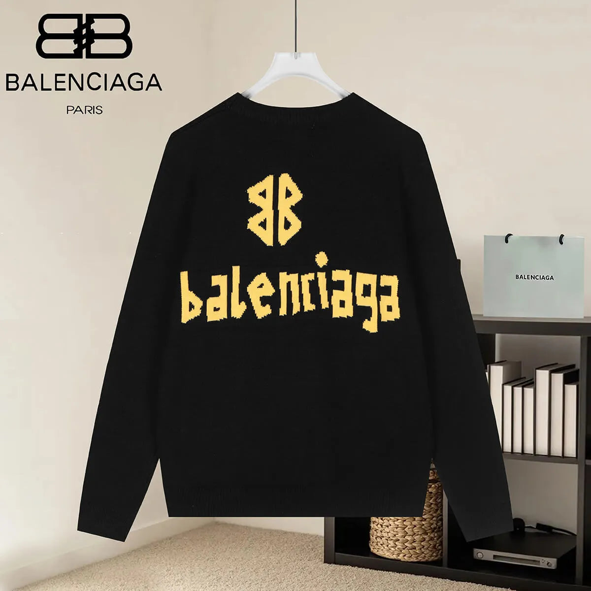 Vintage Letter Crew Neck Knit Sweater