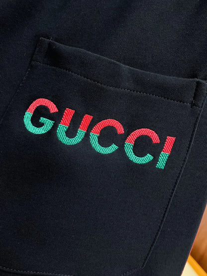 Embossed Side‑Stripe Embroidery Straight Pants