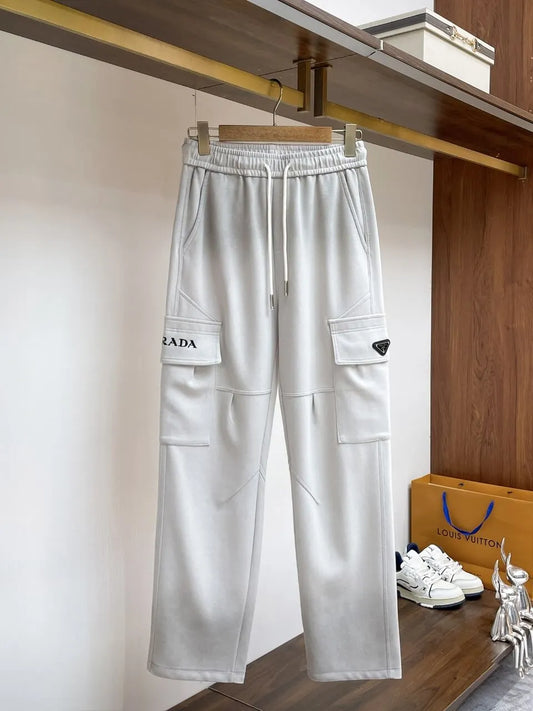 Triangle Badge Multi‑Pocket Cargo Pants