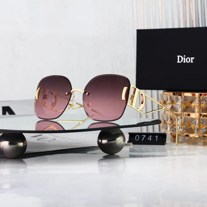 Rimless Gradient Oversized Square Sunglasses