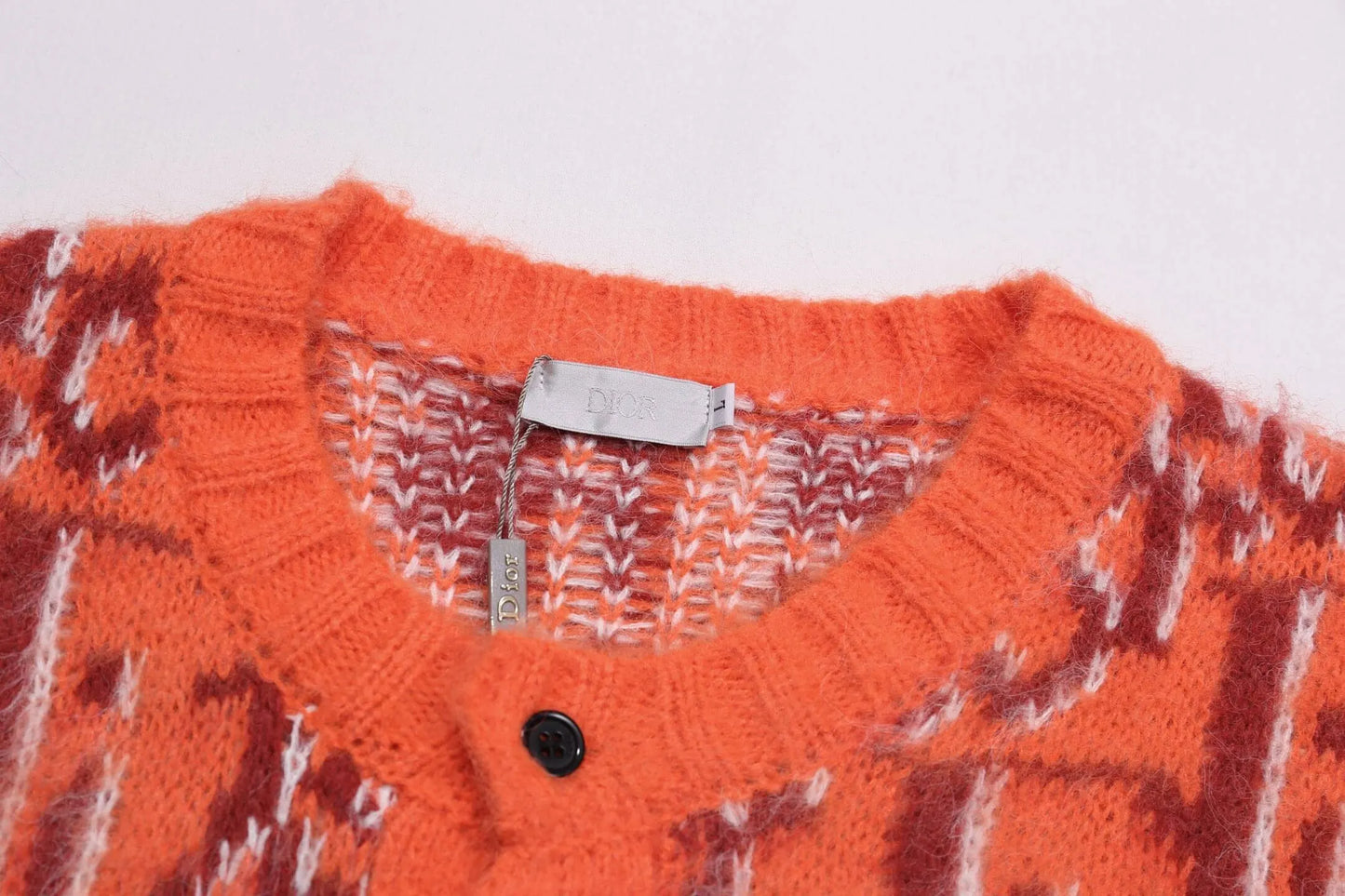Orange All‑Over Sweater Cardigan