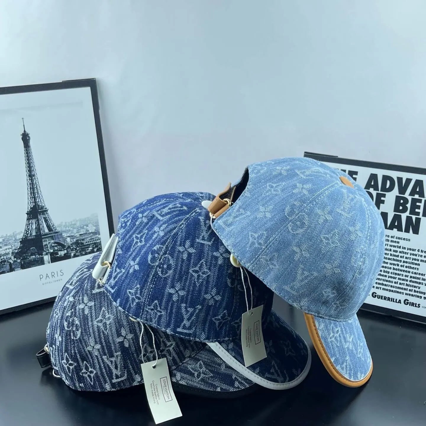 Color-Block Brim Denim Dome Cap