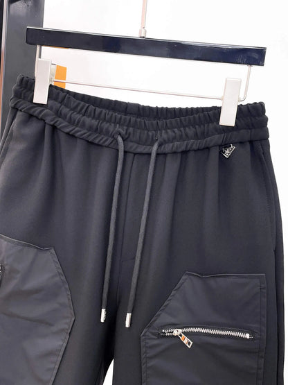 Color‑Block Zipper Cargo Shorts