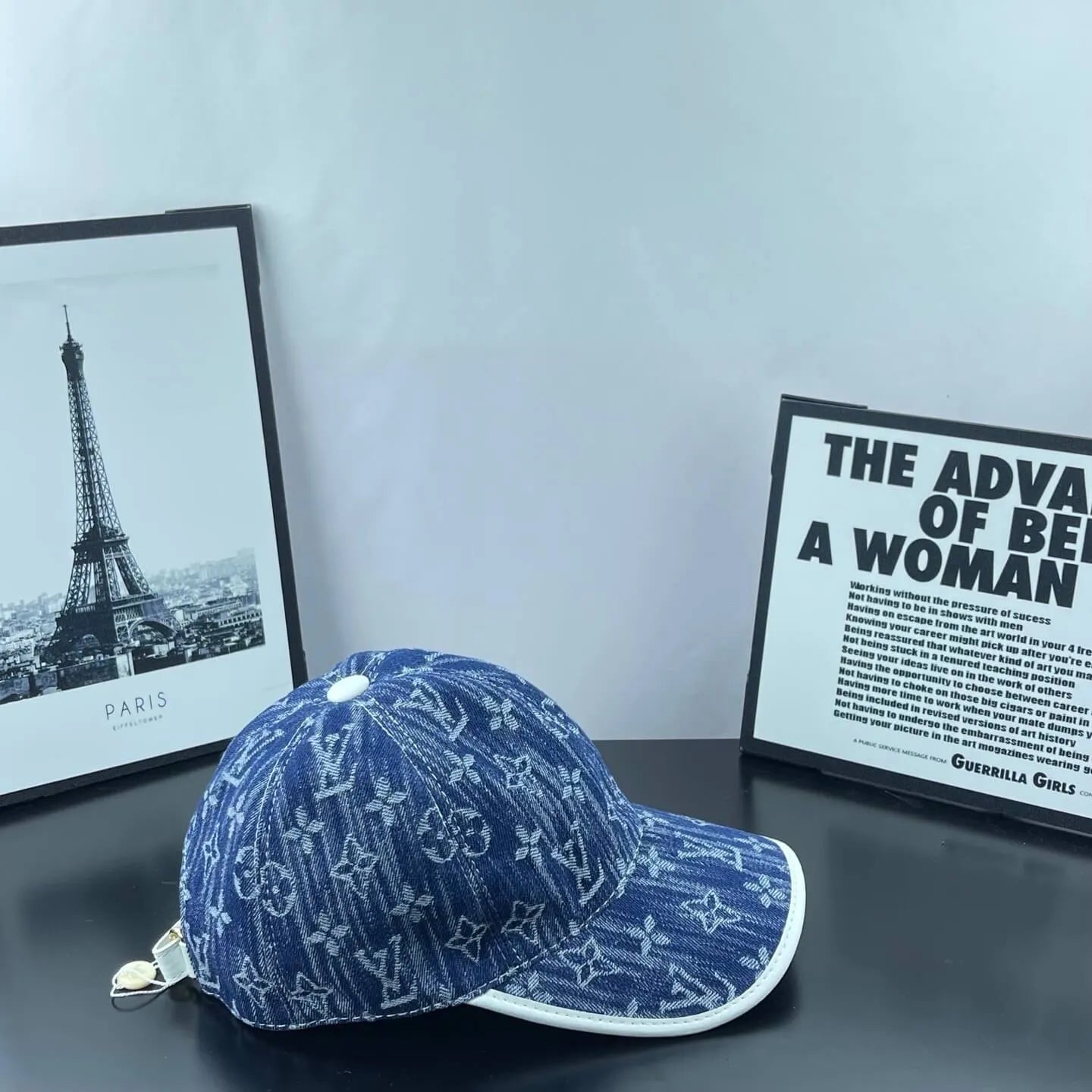 Color-Block Brim Denim Dome Cap