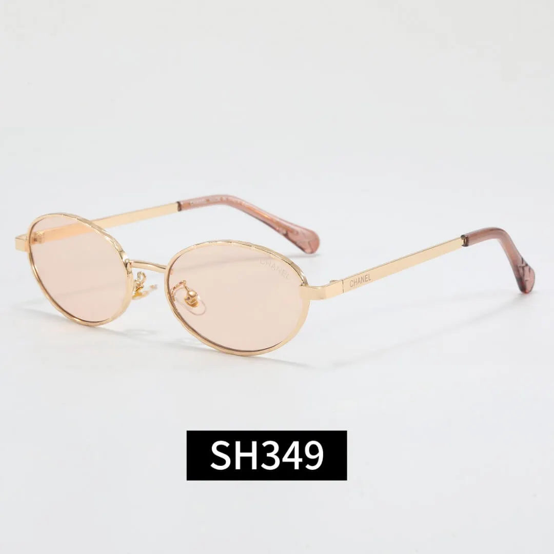 Slim Metal Oval Vintage Sunglasses