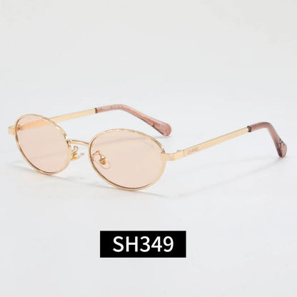 Slim Metal Oval Vintage Sunglasses