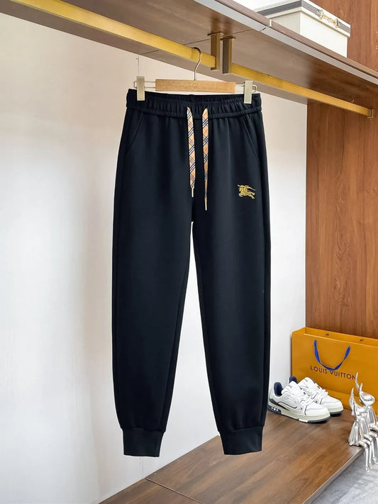 Plaid Drawstring Knight Embroidered Jogger Pants